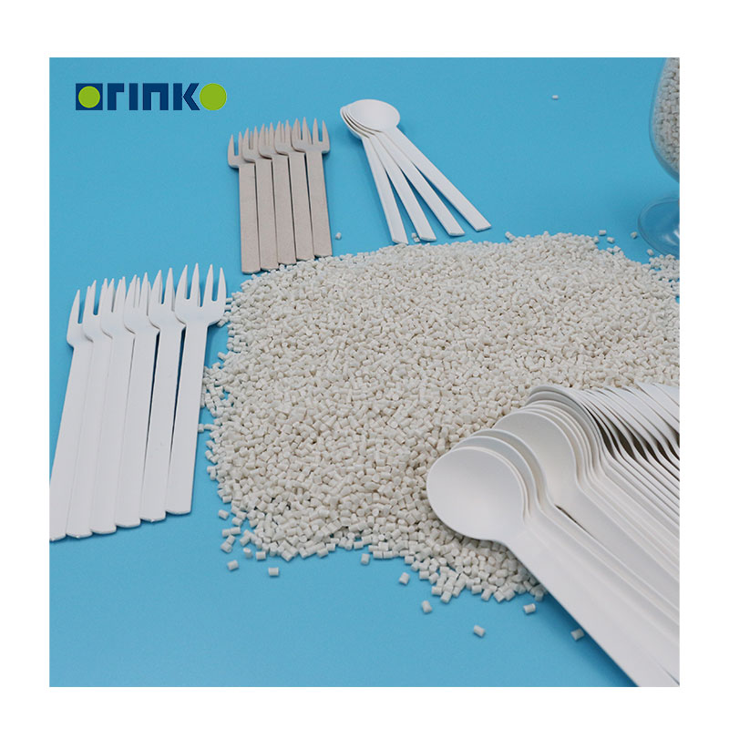 Pellets de ácido poliláctico biodegradables para tenedores, cucharas, cuchillos y cubiertos desechables