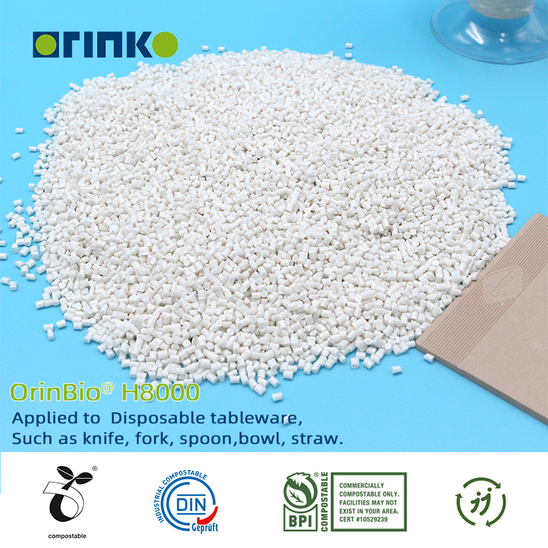 Polímero PLA 100% biodegradable degradable para productos plásticos.
